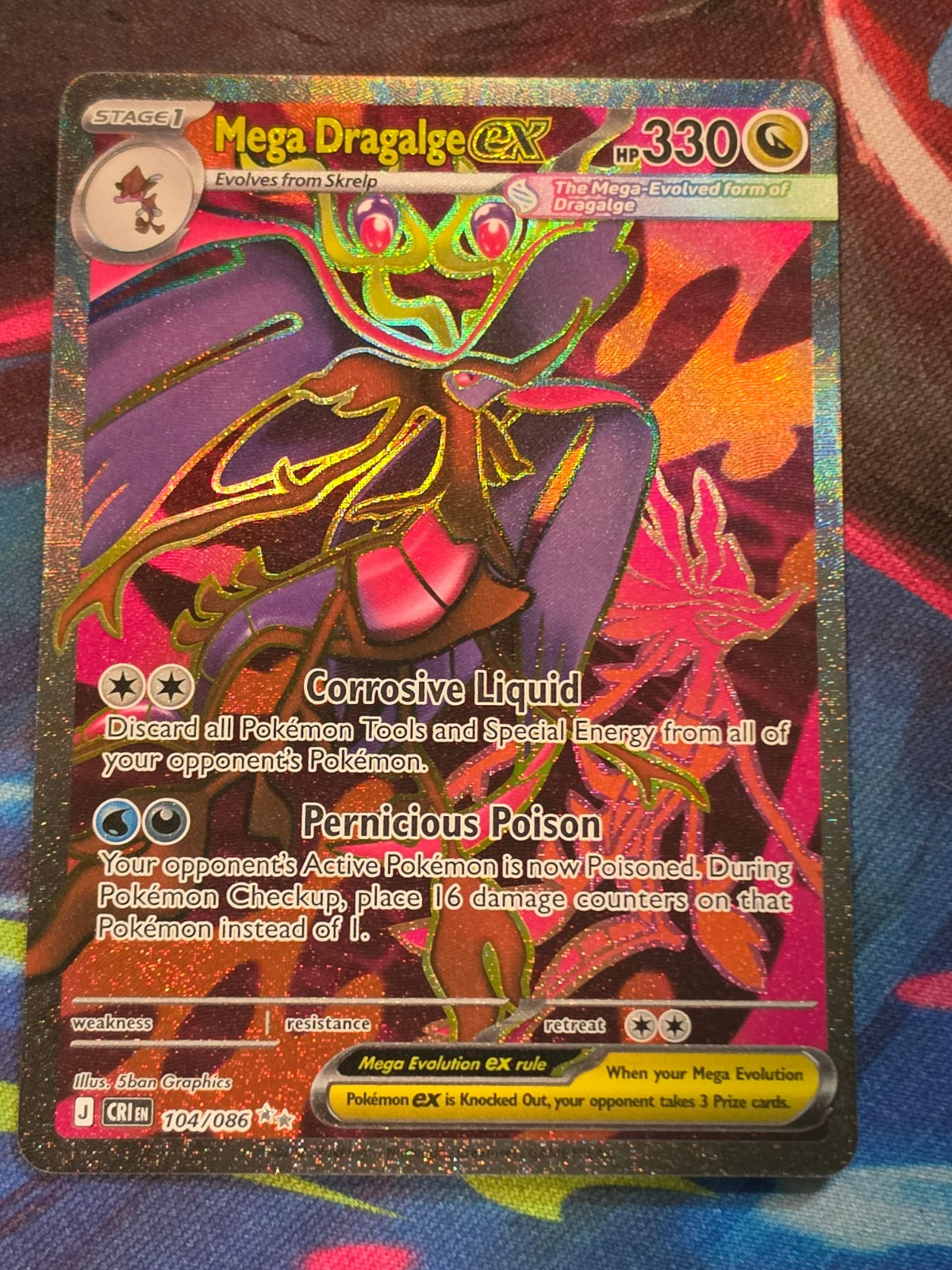 Mega Dragalge ex Ultra Rare Chaos Rising 104/086 NM Pokemon