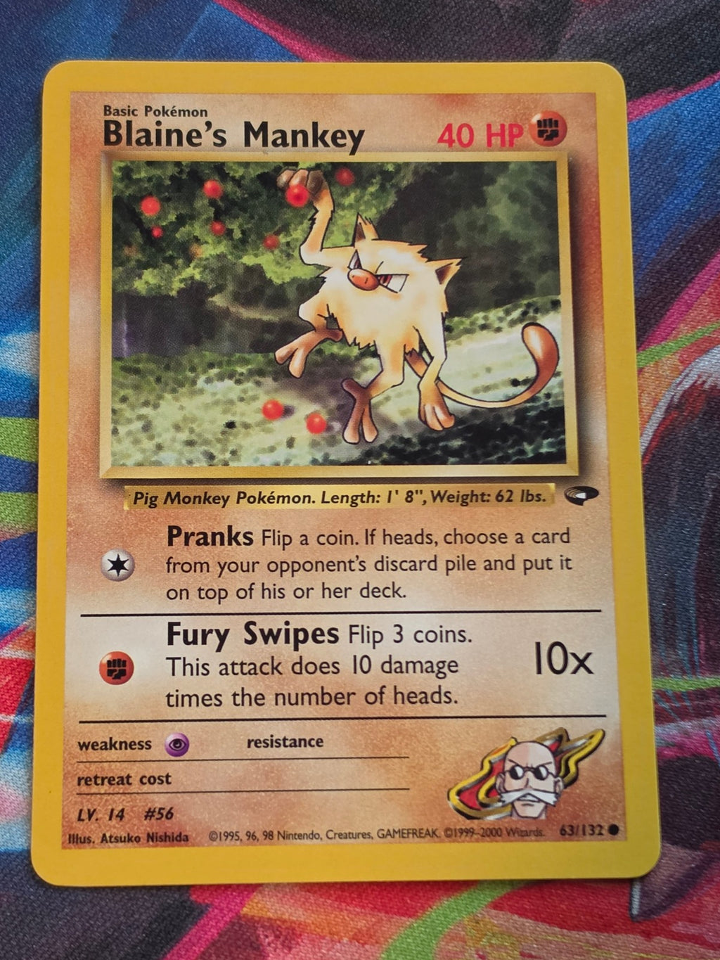 Blaine's Mankey - 063/132 - Gym Challenge - Common - Unlimited - NM-/LP+ Pokemon
