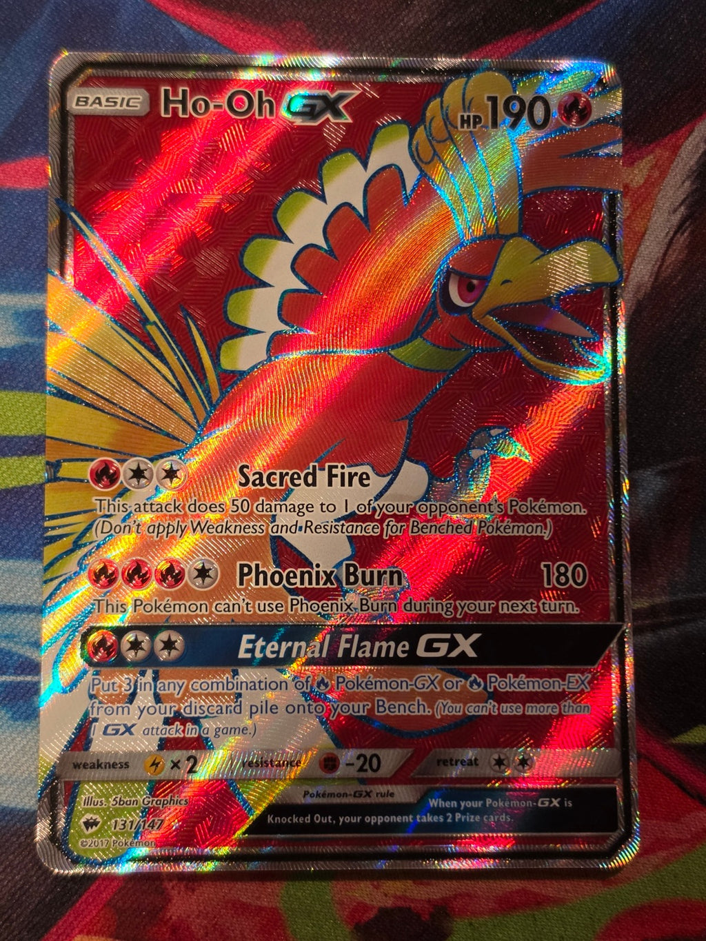 Ho-Oh GX (Full Art) Ultra Rare SM - Burning Shadows 131/147 NM- Pokemon