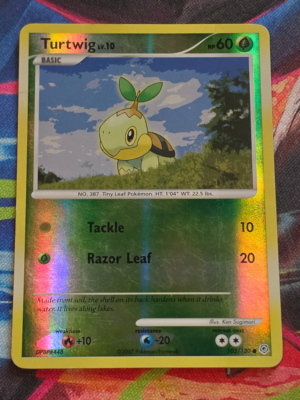Turtwig - 103/130 - Diamond and Pearl - Common - Reverse Holo - LP-/MP+ Pokemon