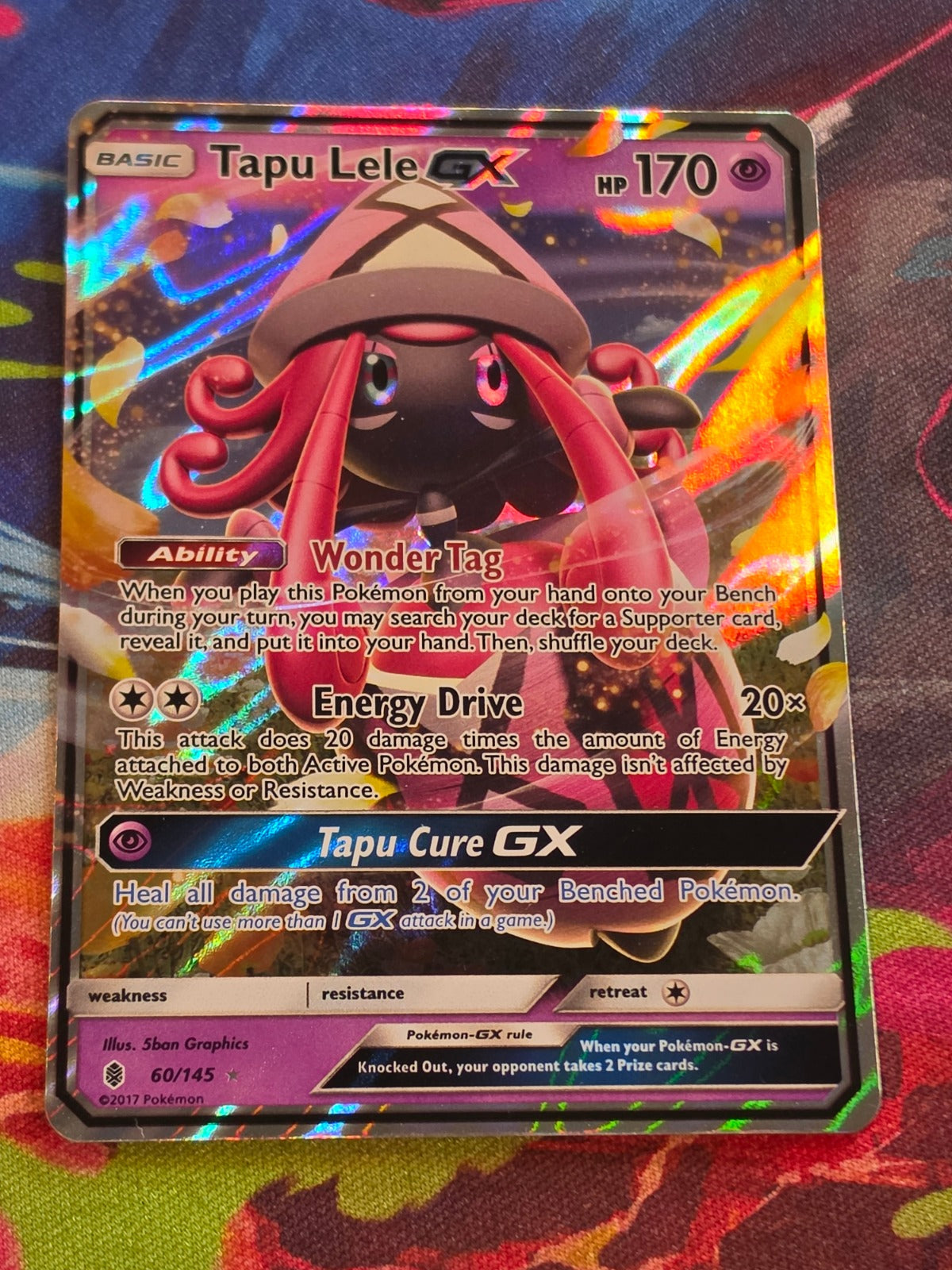 Tapu Lele GX - 60/145 - SM - Guardians Rising - Ultra Rare - LP - Pokemon