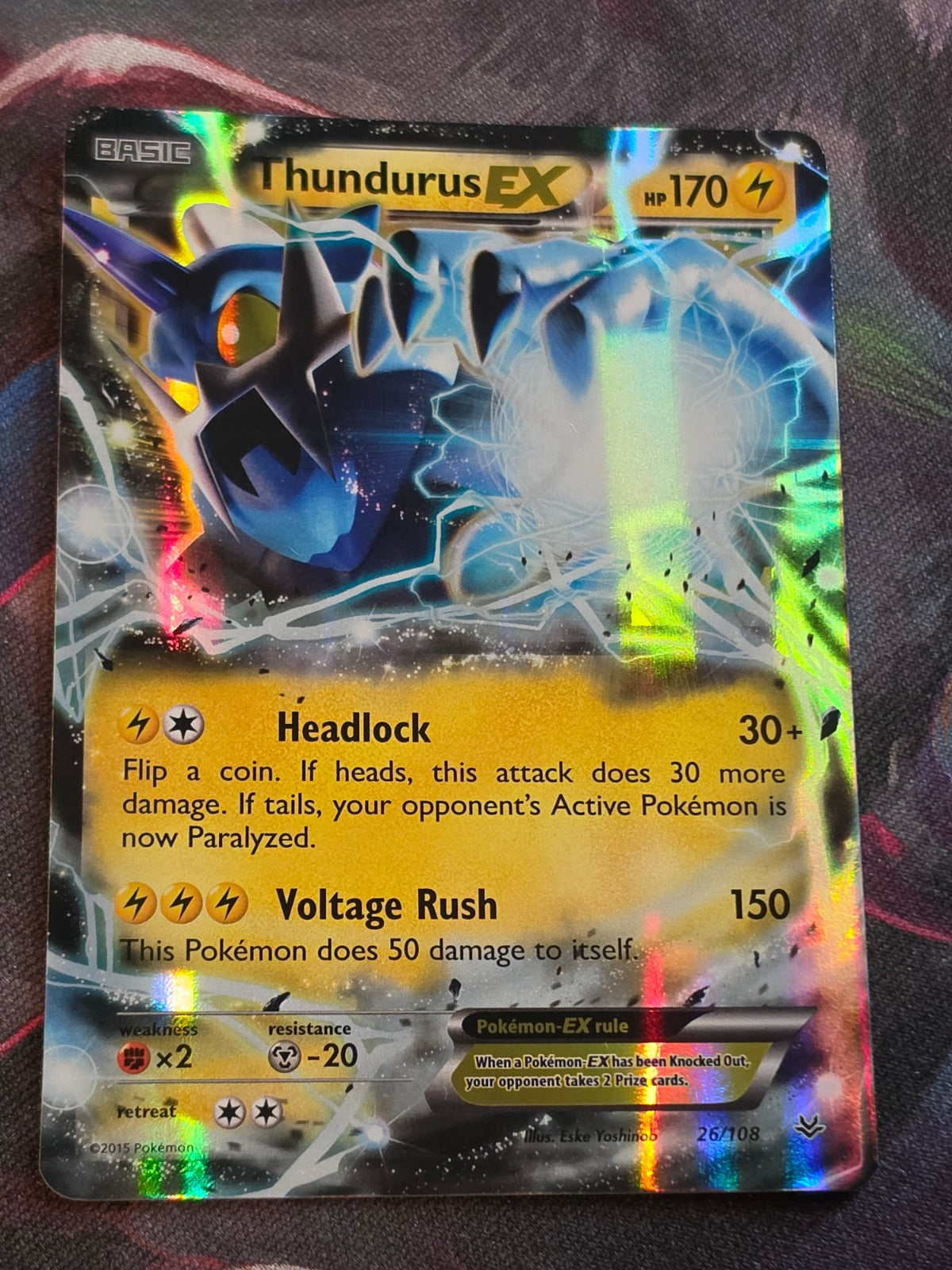 Thundurus EX - 26/108 - XY - Roaring Skies - Ultra Rare - NM - Pokemon