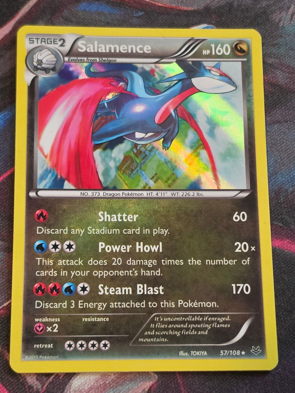 Salamence - 57/108 - XY - Roaring Skies - Holo Rare - MP - Pokemon