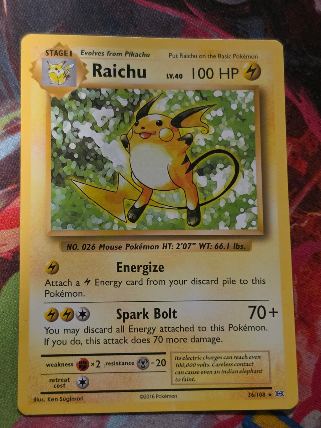 Raichu (XY Evolutions) Rare Deck Exclusives 036/108 HP Pokemon