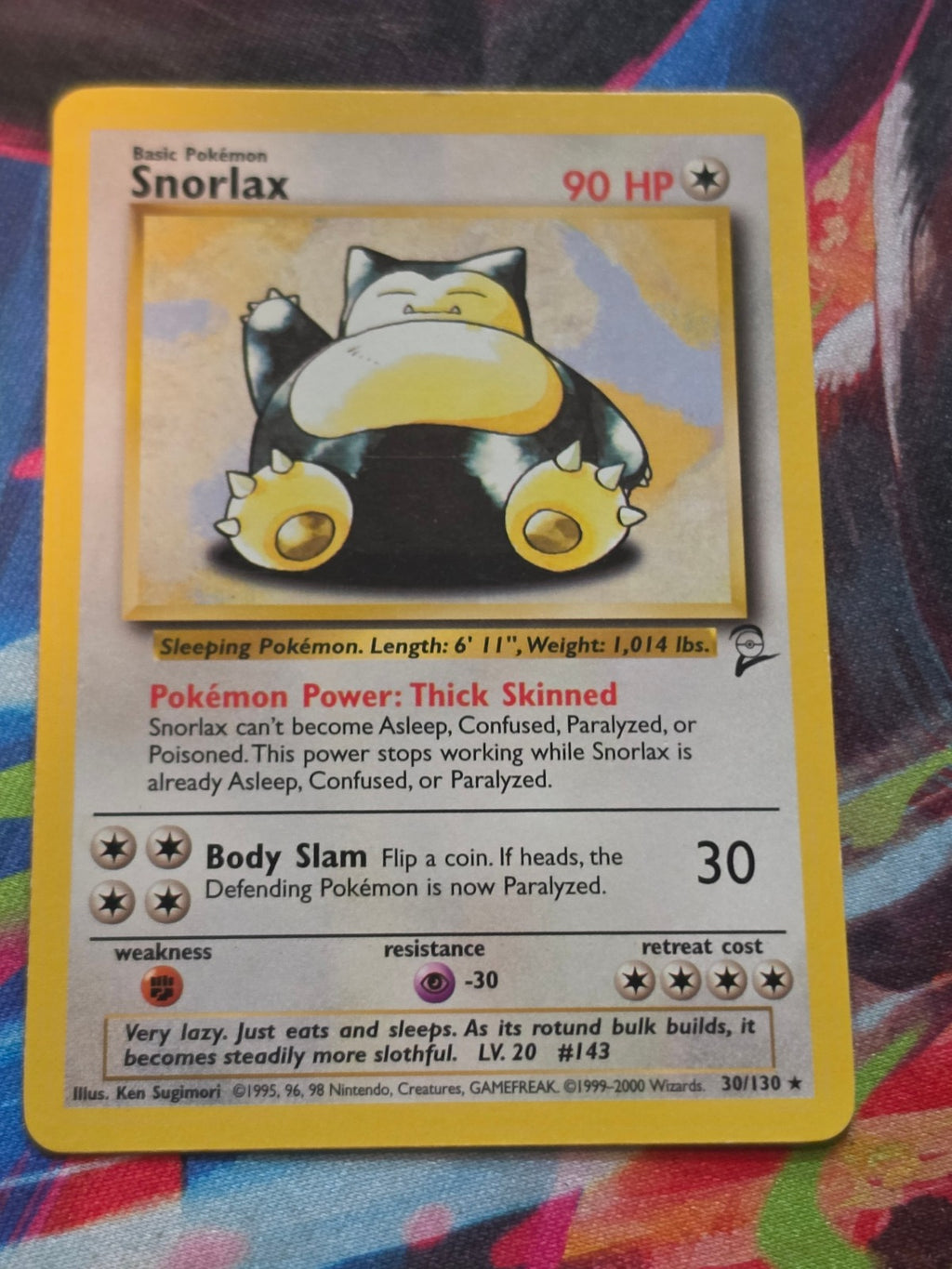 Snorlax Rare Base Set 2 030/130 LP+ Pokemon