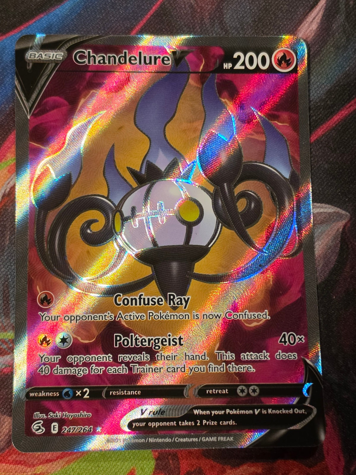 Chandelure V Full Art Ultra Rare Fusion Strike 247/264 NM Pokemon