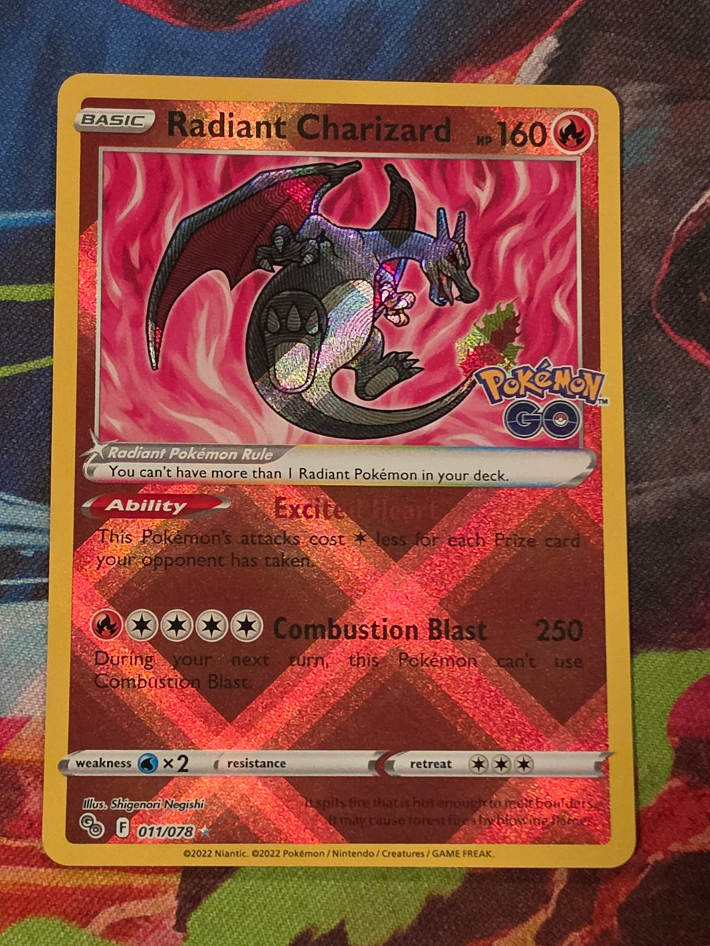 Radiant Charizard Radiant Rare Pokemon GO 011/078 NM