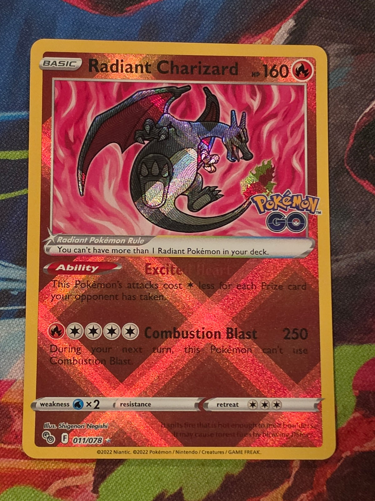Radiant Charizard Radiant Rare Pokemon GO 011/078 NM