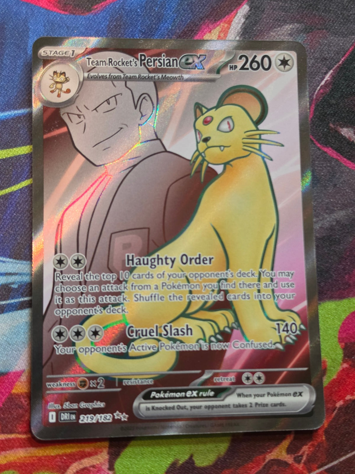 Team Rocket's Persian ex Ultra Rare SV10: Destined Rivals 219/182 NM Pokemon