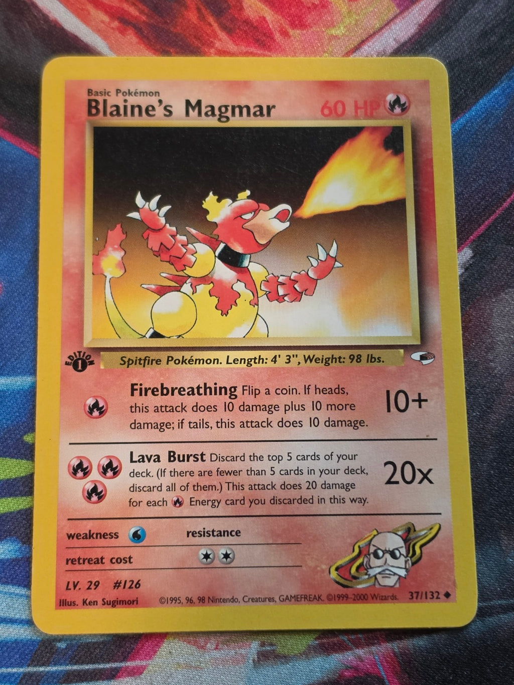 Blaine's Magmar - 037/132 - Gym Heroes - Uncommon - 1st Edition - NM Pokemon