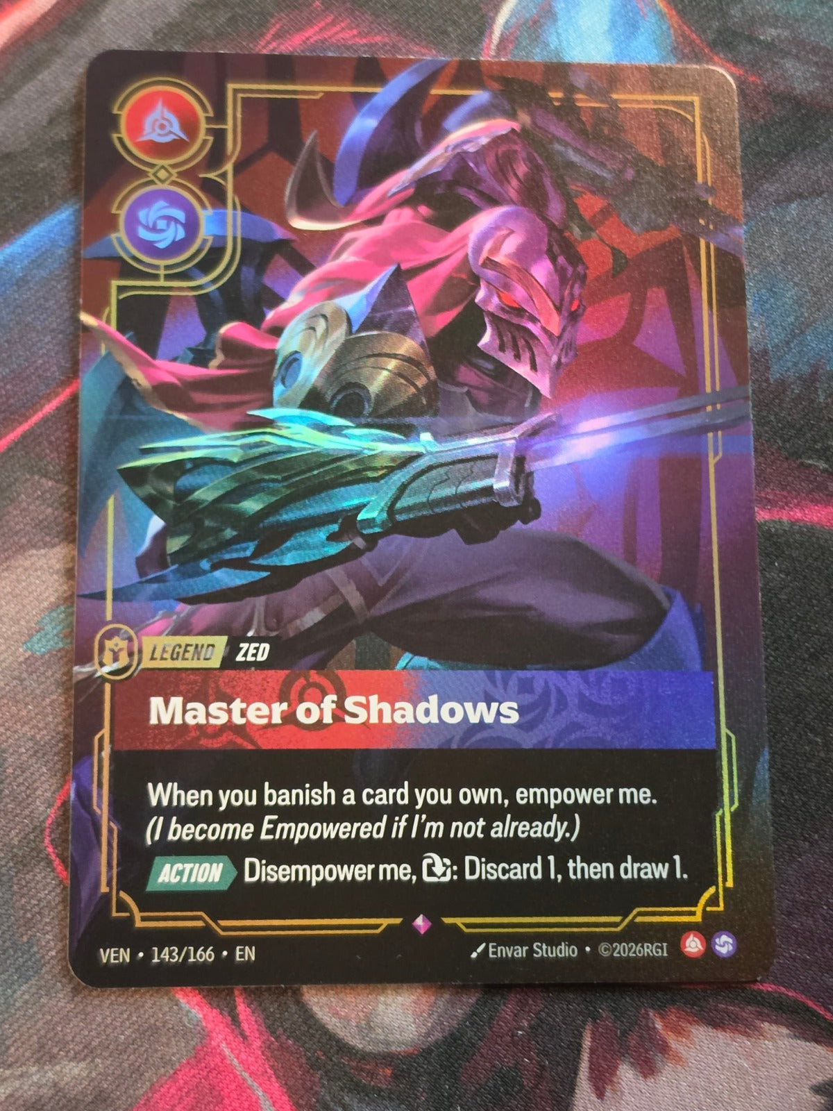 Zed, Master of Shadows - 143/166 - Vendetta - Rare - NM