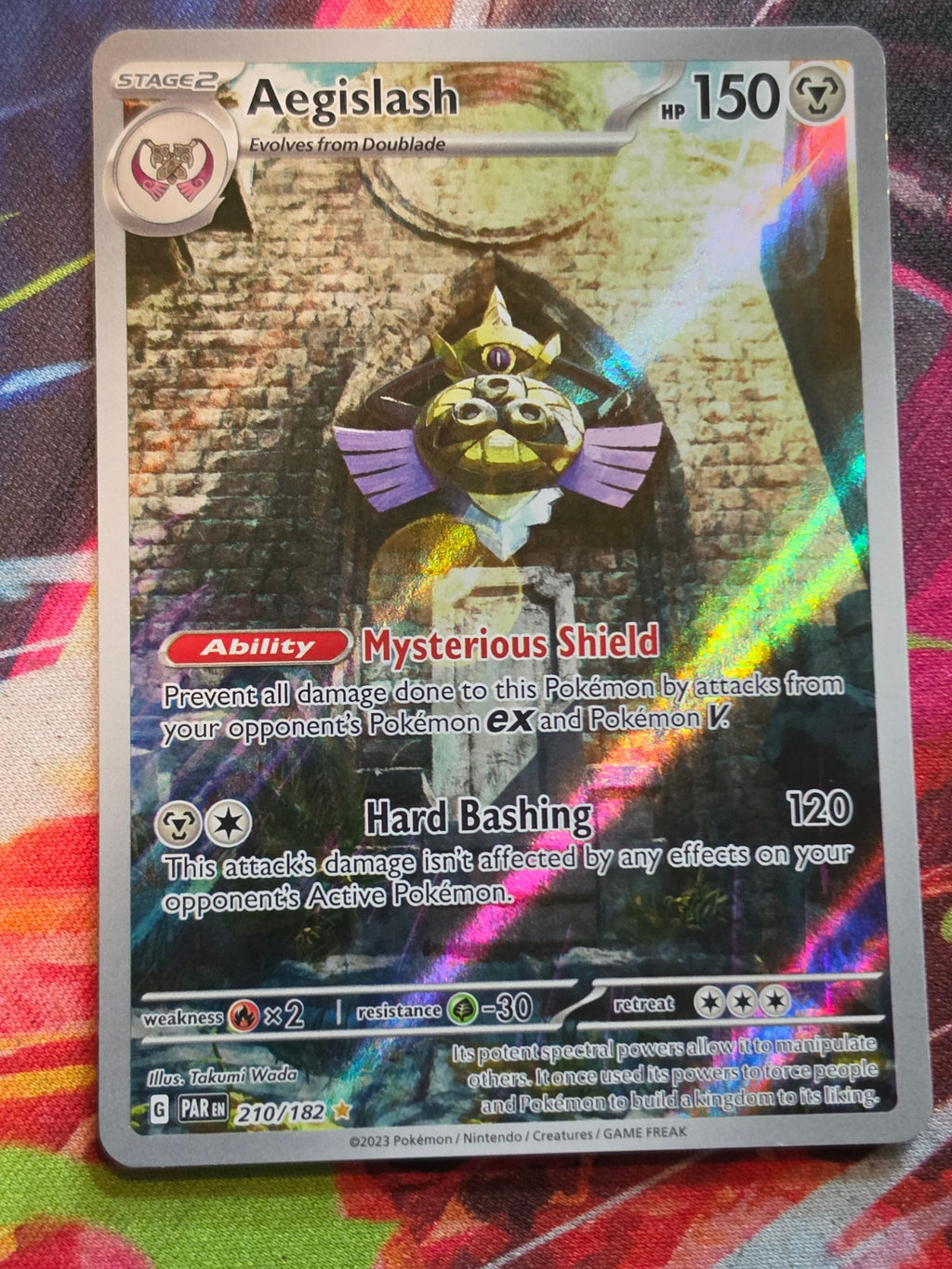 Aegislash Illustration Rare SV04: Paradox Rift 210/182 NM- Pokemon
