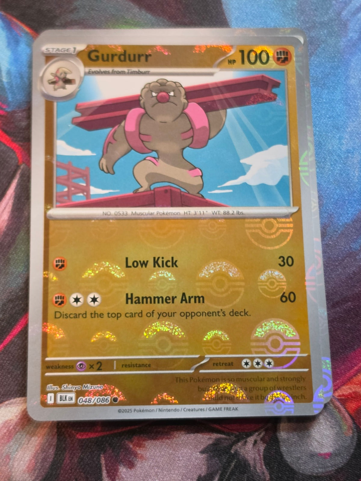Gurdurr (Poke Ball Pattern) Common Black Bolt 048/086 NM Pokemon