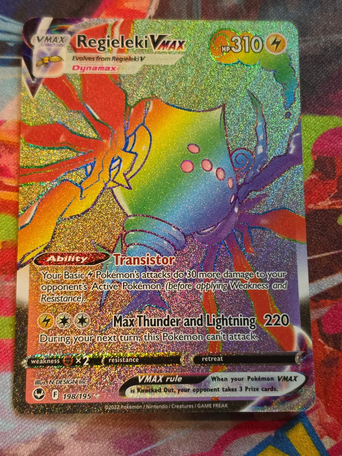 Regieleki VMAX (Secret) Secret Rare SWSH12: Silver Tempest 198/195 NM Pokemon