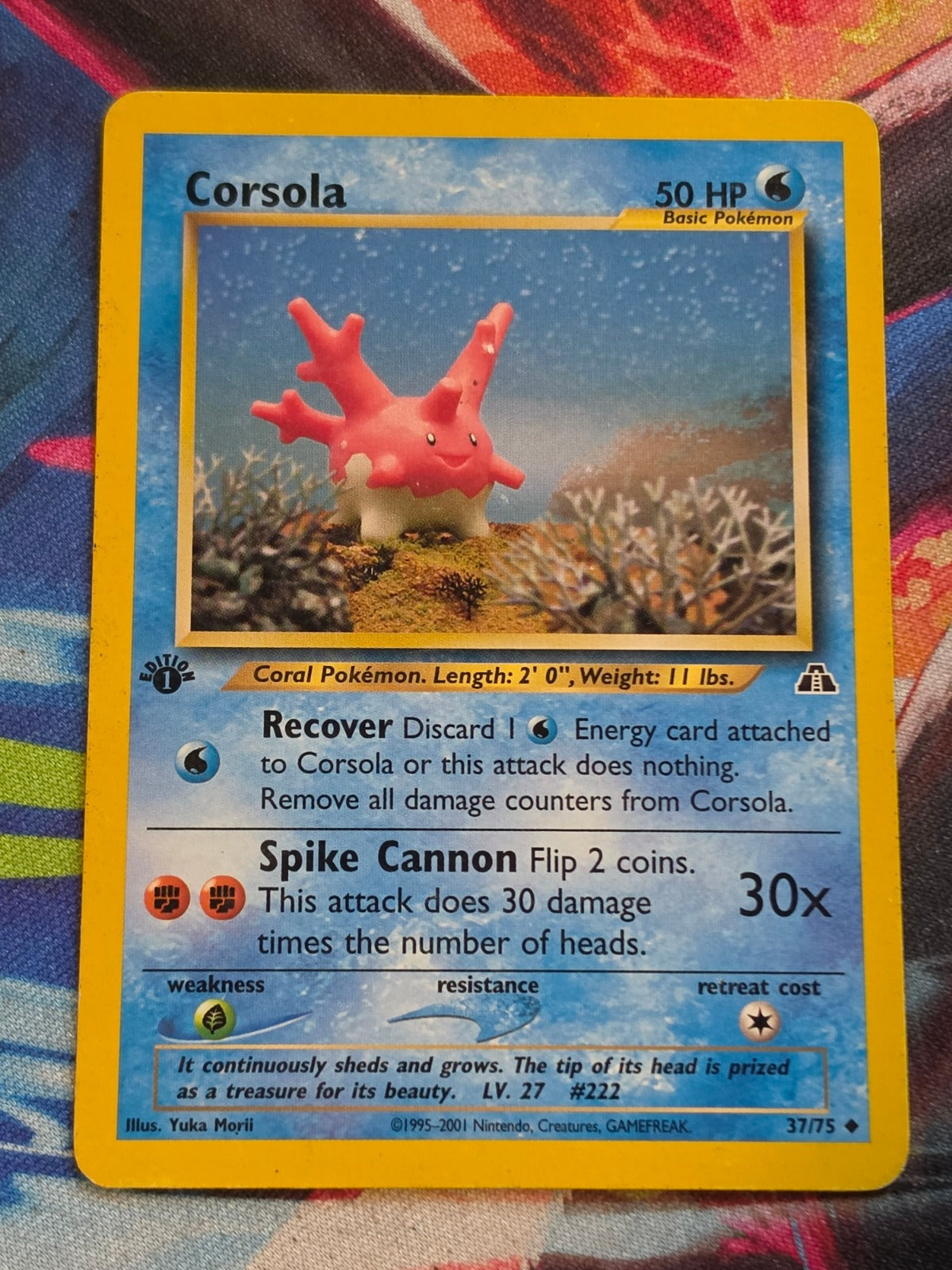 Corsola - 37/75 - Neo Discovery - Uncommon - 1st Edition - LP Pokemon