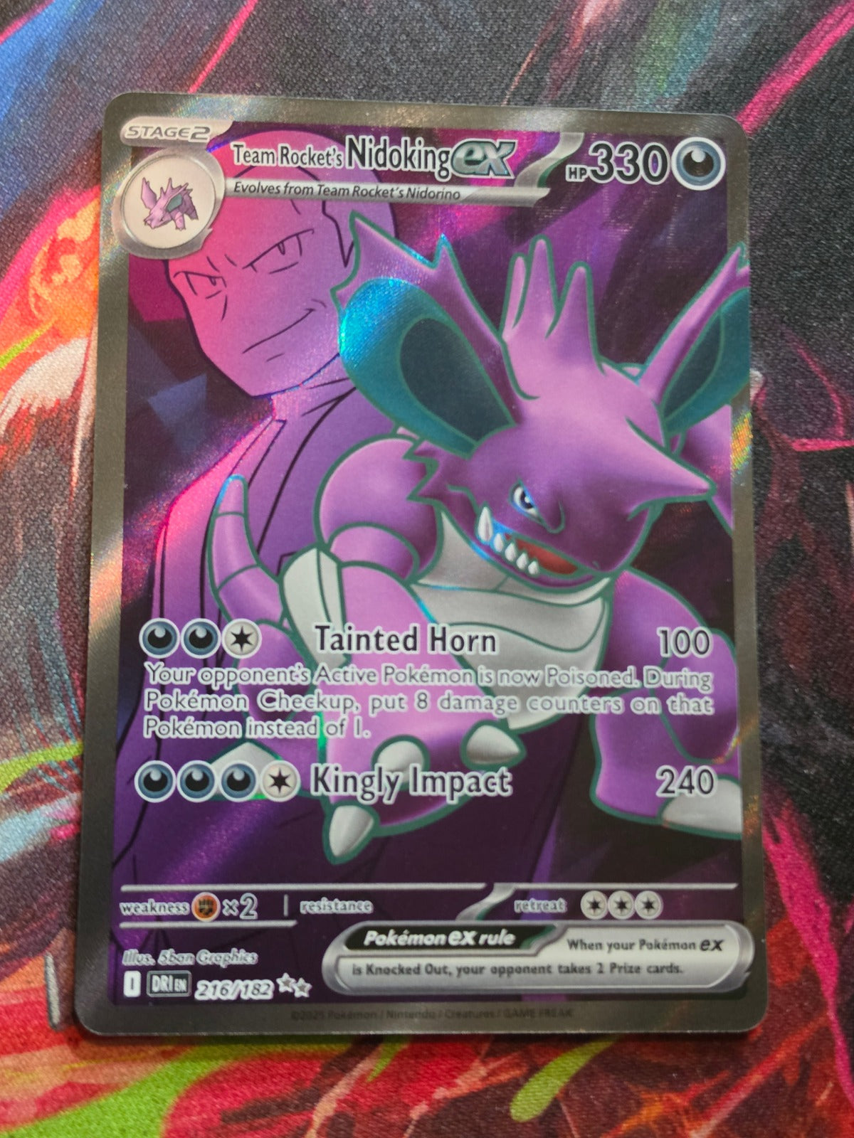 Team Rocket's Nidoking ex Ultra Rare SV10: Destined Rivals 216/182 NM Pokemon
