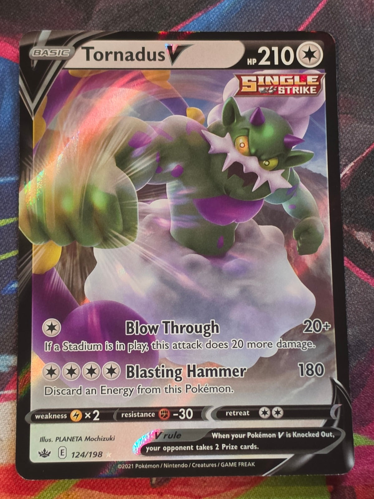 Tornadus V Ultra Rare SWSH06: Chilling Reign 124/198 NM Pokemon