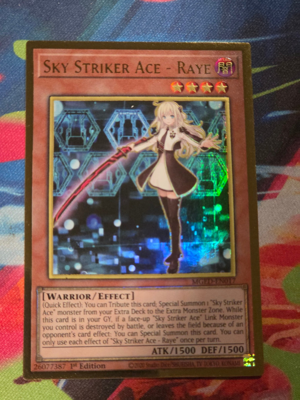 Sky Striker Ace - Raye Premium Gold Rare Maximum Gold: El Dorado MGED-EN017 1st Edition LP Yu-Gi-Oh!