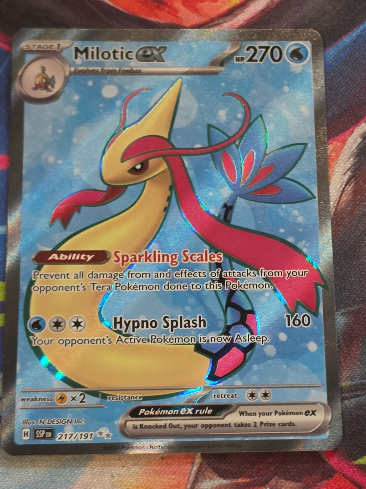 Milotic ex Ultra Rare SV08: Surging Sparks 217/191 NM Pokemon