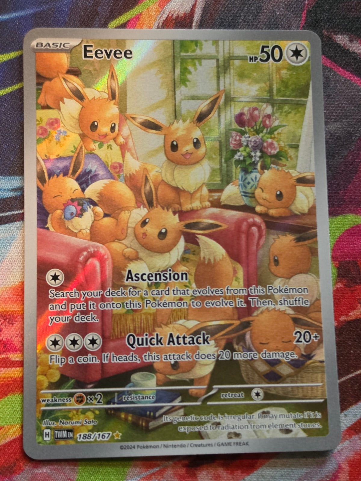 Eevee Illustration Rare SV06: Twilight Masquerade 188/167 NM Pokemon