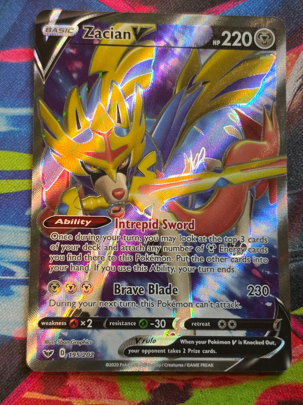 Zacian V (Full Art) Ultra Rare SWSH01: Sword & Shield Base Set 195/202 NM Pokemon