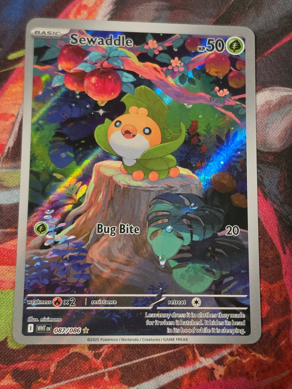 Sewaddle Illustration Rare White Flare 087/086 NM Pokemon