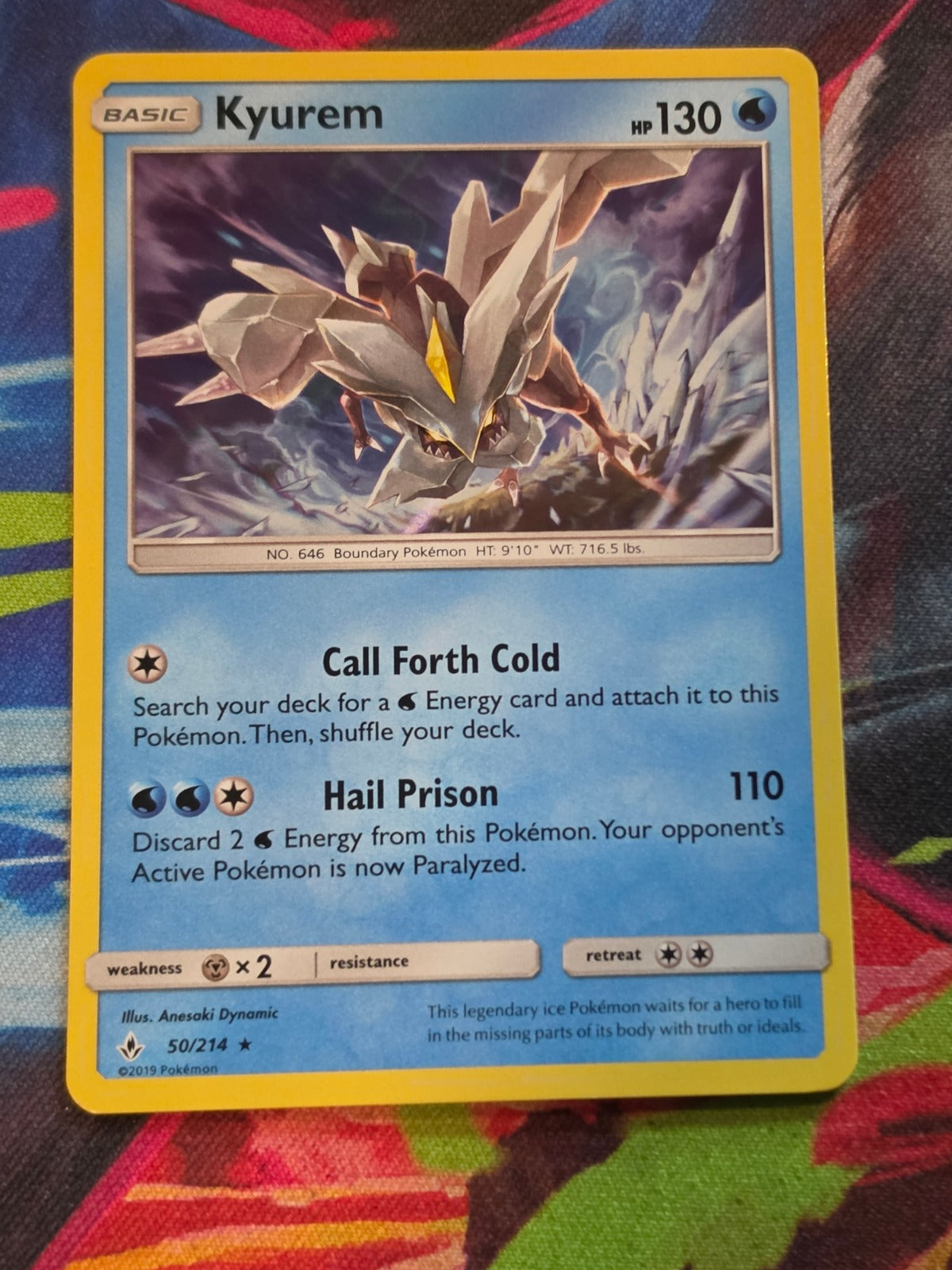 Kyurem Holo Rare SM - Unbroken Bonds 50/214 NM- Pokemon