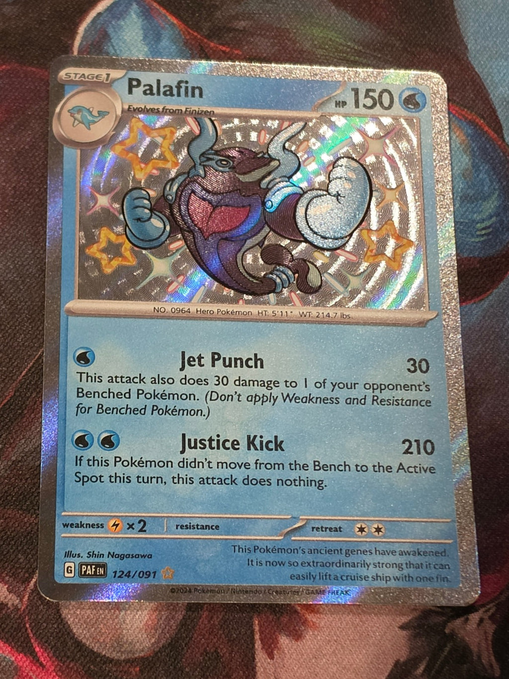 Palafin Shiny Rare Paldean Fates 124/091 NM Pokemon