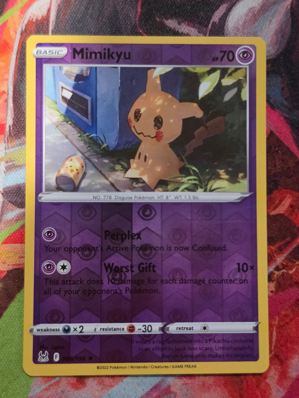 Mimikyu Reverse Holo Rare Lost Origin 080/196 LP Pokemon