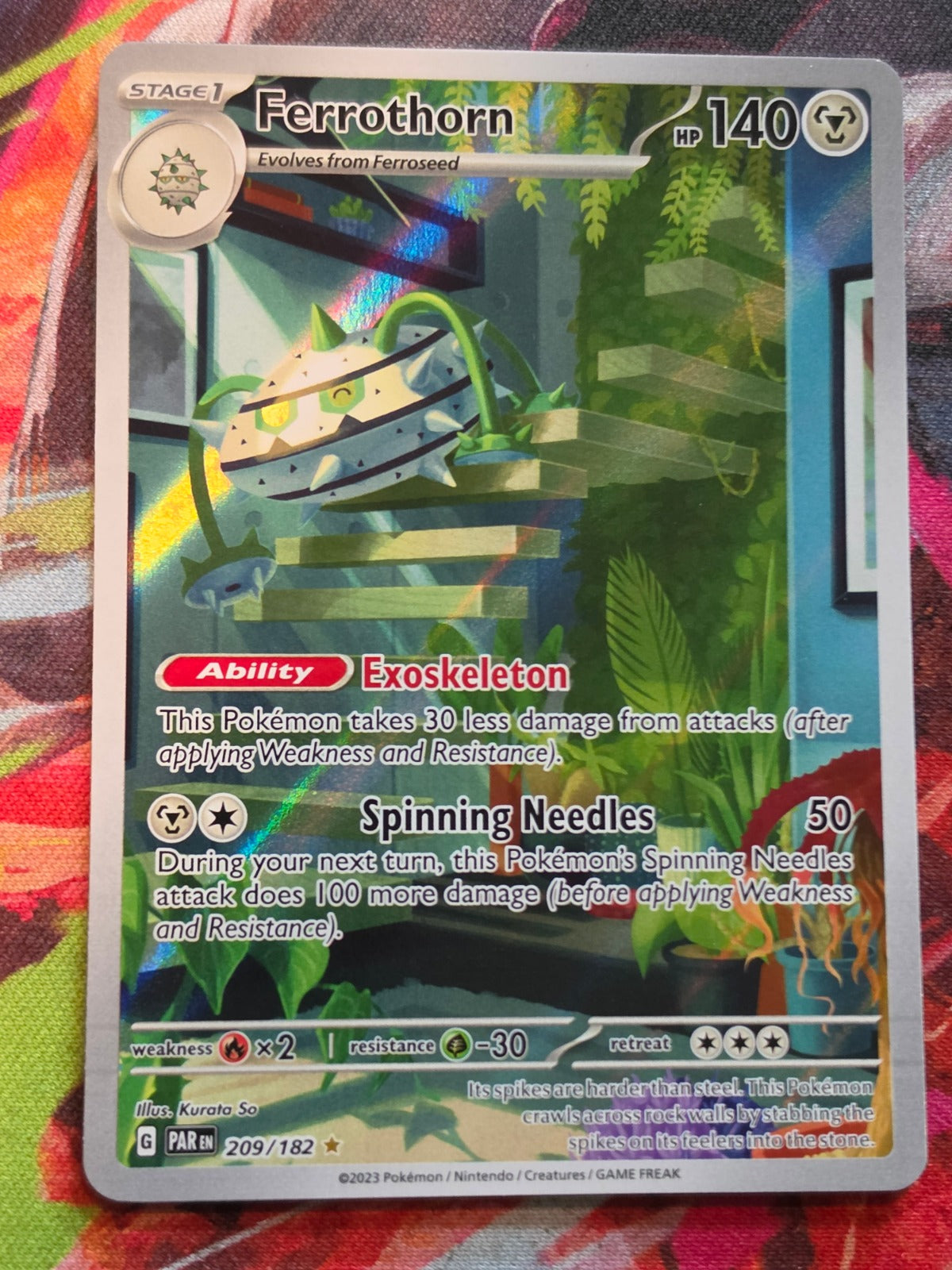 Ferrothorn Illustration Rare SV04: Paradox Rift 209/182 NM Pokemon