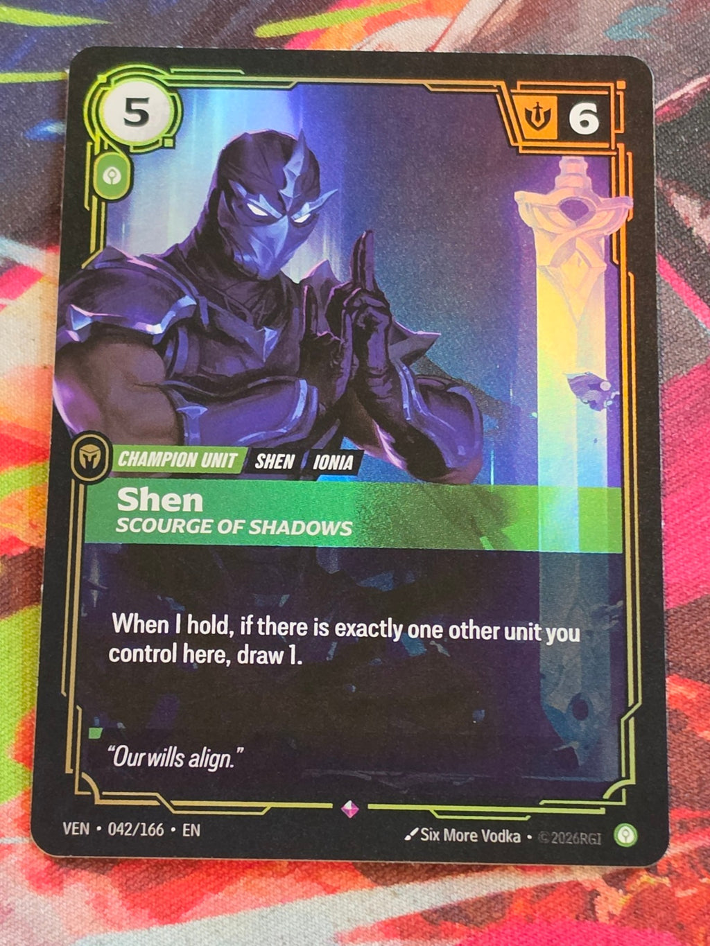 Shen, Scourge of Shadows - 042/166 - Vendetta - Rare - NM