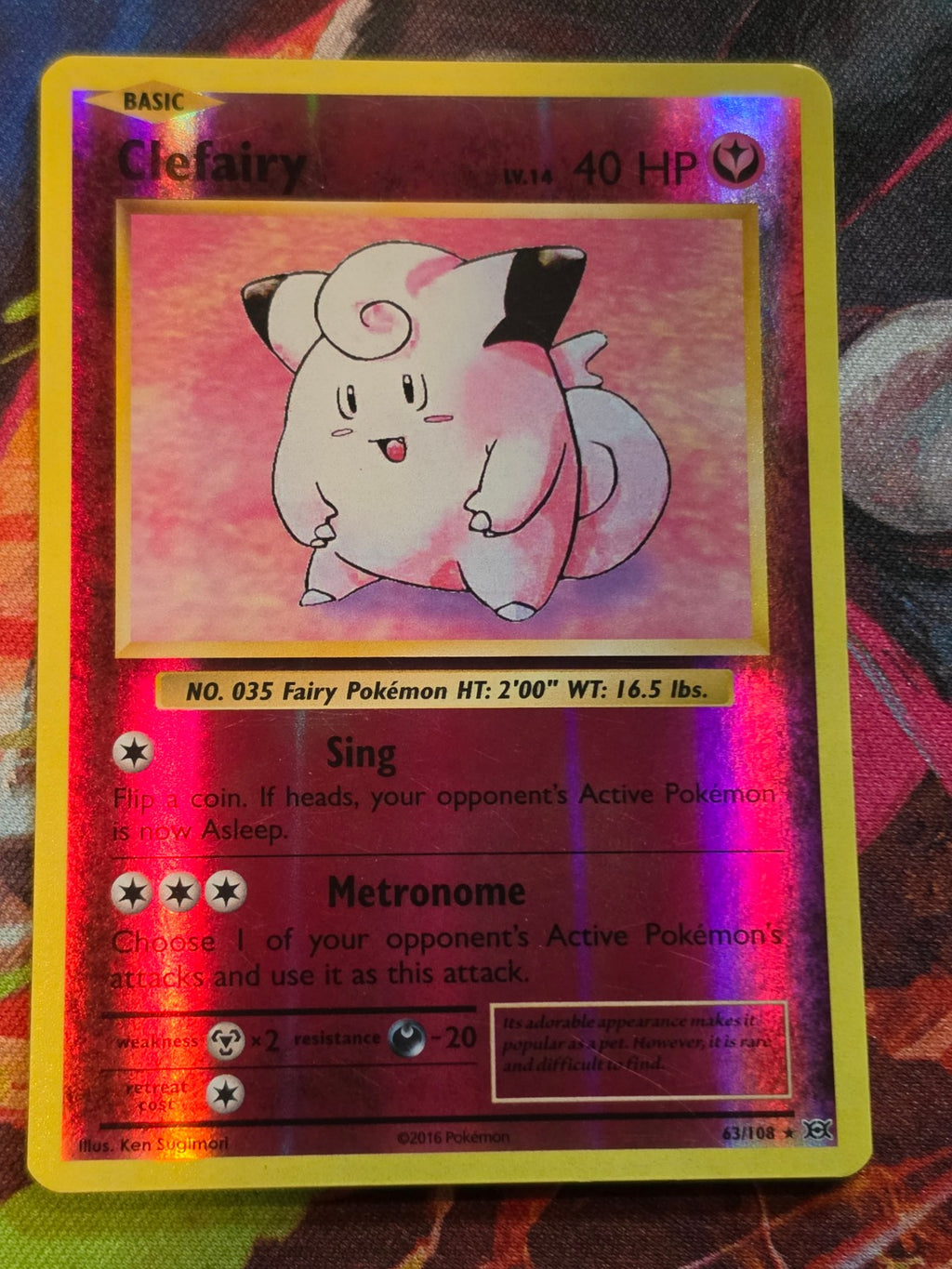 Clefairy Holo Rare Reverse Holo XY - Evolutions 63/108 LP+ Pokemon