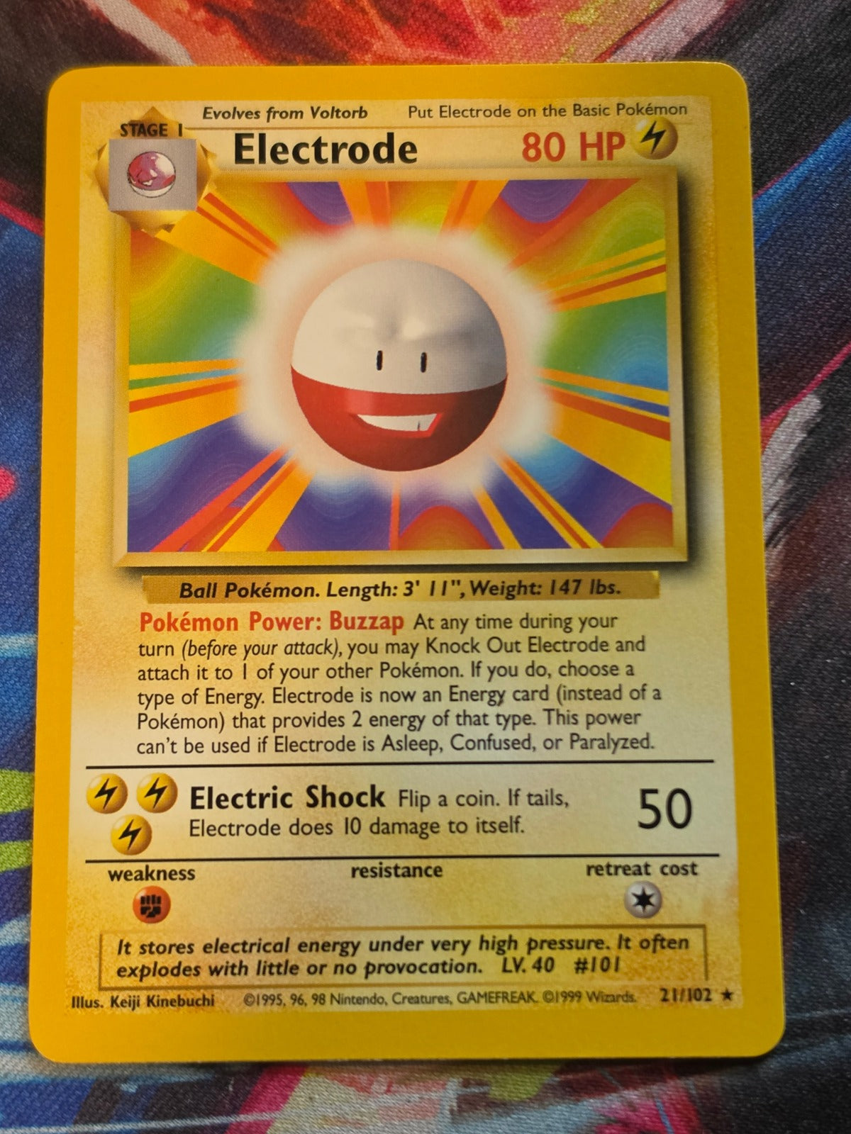 Electrode Unlimited Base Set Rare 021/102 NM Pokemon