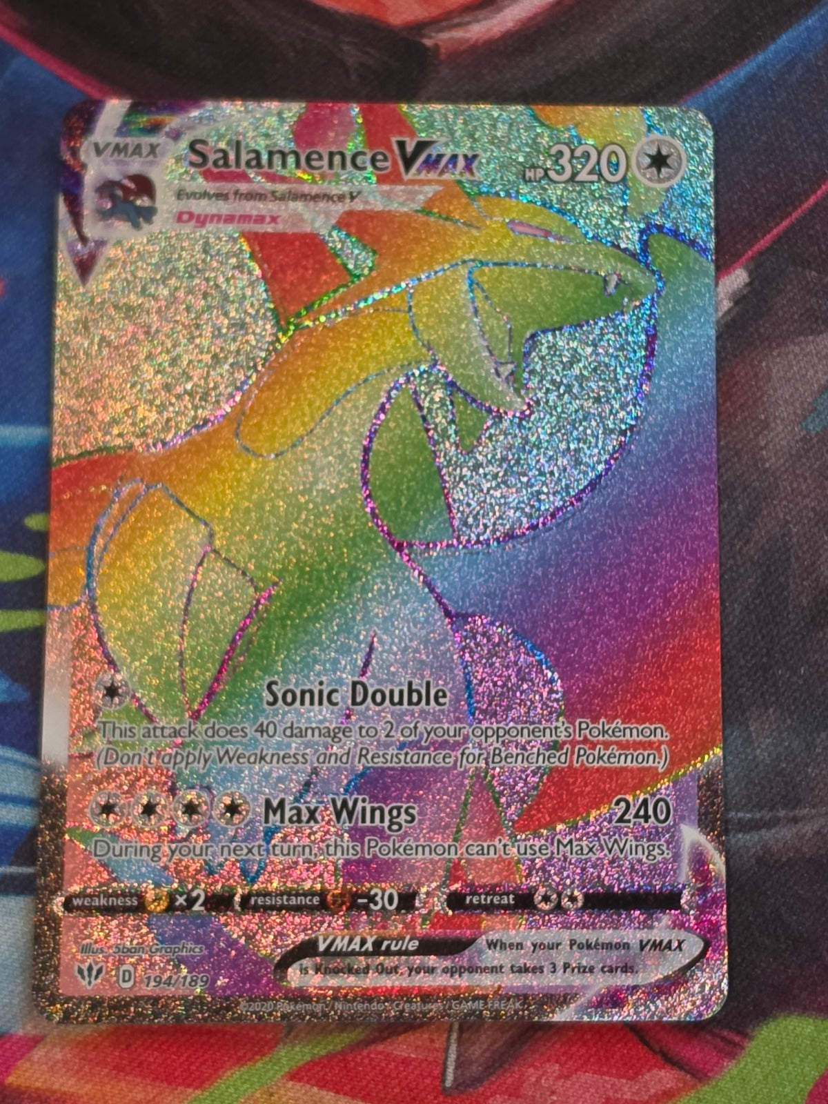 Salamence VMAX (Secret) Secret Rare SWSH03: Darkness Ablaze 194/189 NM Pokemon