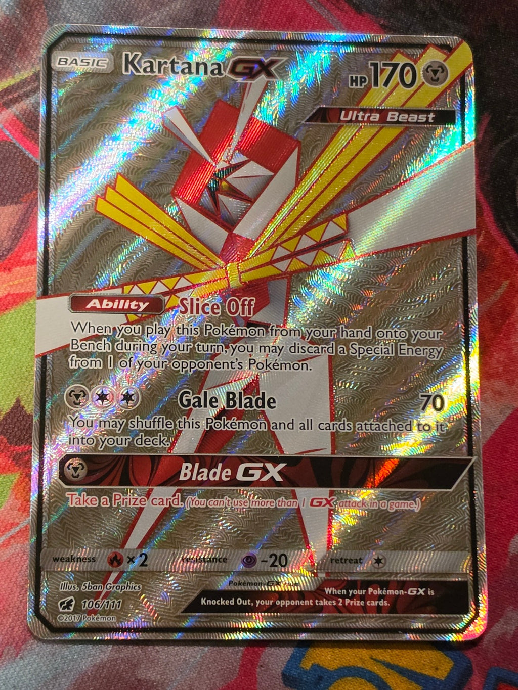 Kartana GX (Full Art) Ultra Rare SM - Crimson Invasion 106/111 NM Pokemon