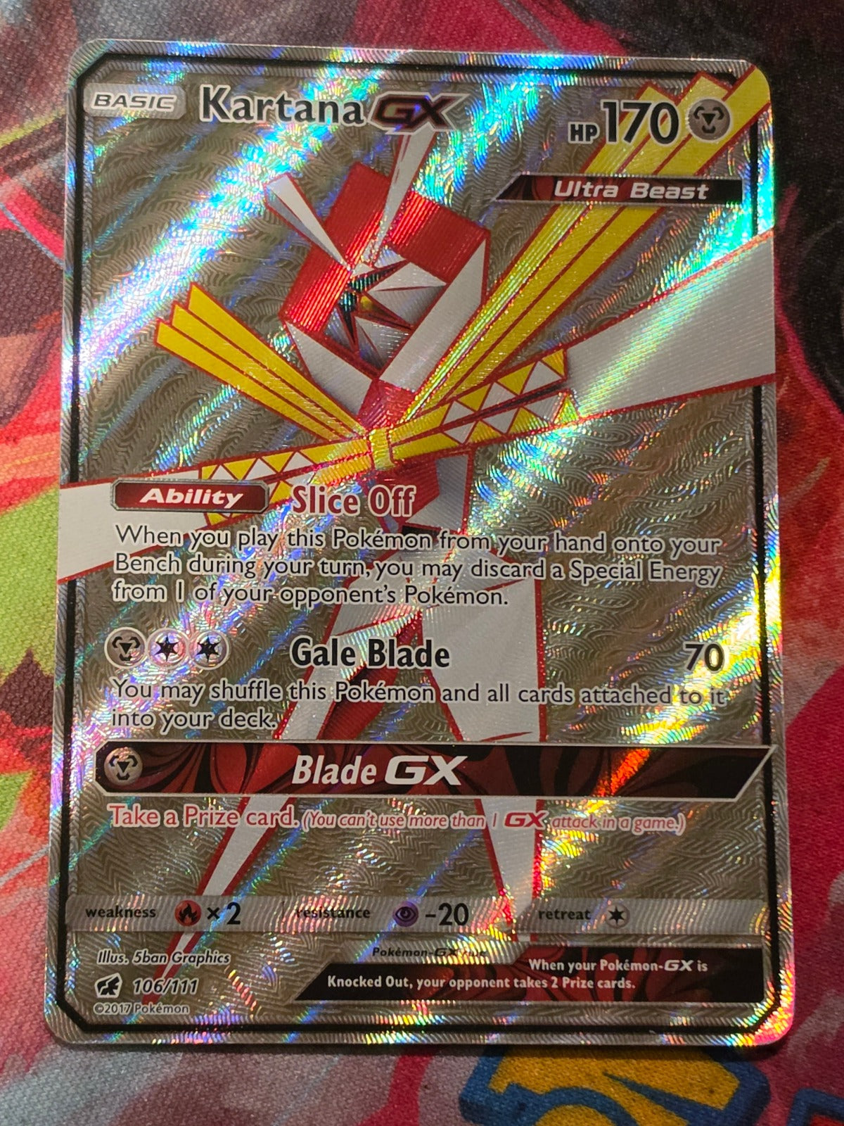 Kartana GX (Full Art) Ultra Rare SM - Crimson Invasion 106/111 NM Pokemon