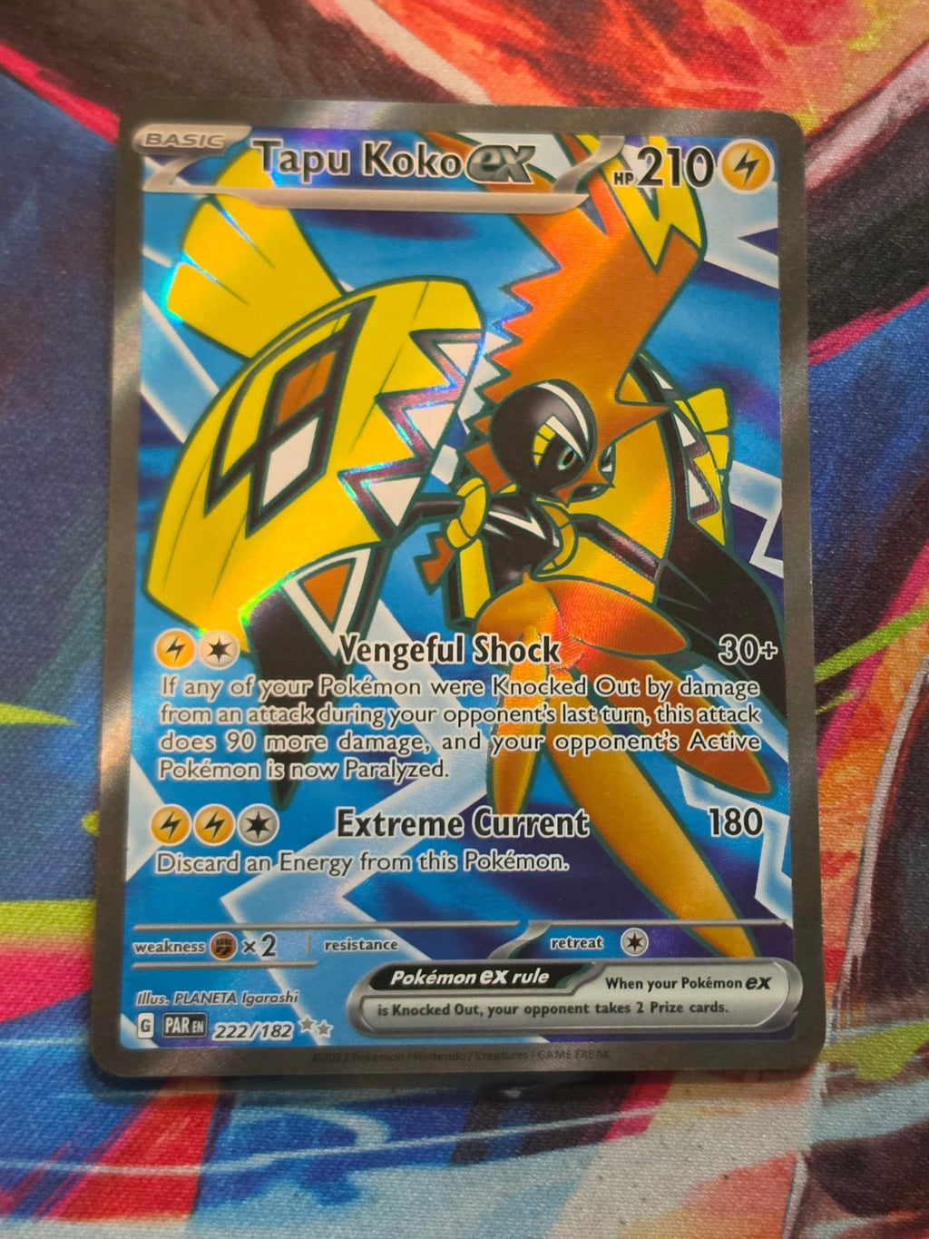 Tapu Koko ex Ultra Rare SV04: Paradox Rift 222/182 NM Pokemon