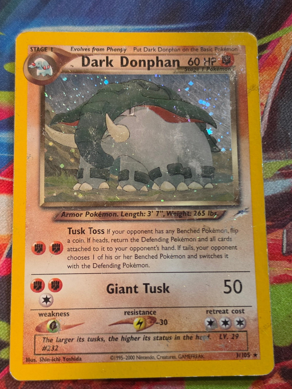 Dark Donphan Holo Rare Unlimited Neo Destiny 003/105 DMG Pokemon