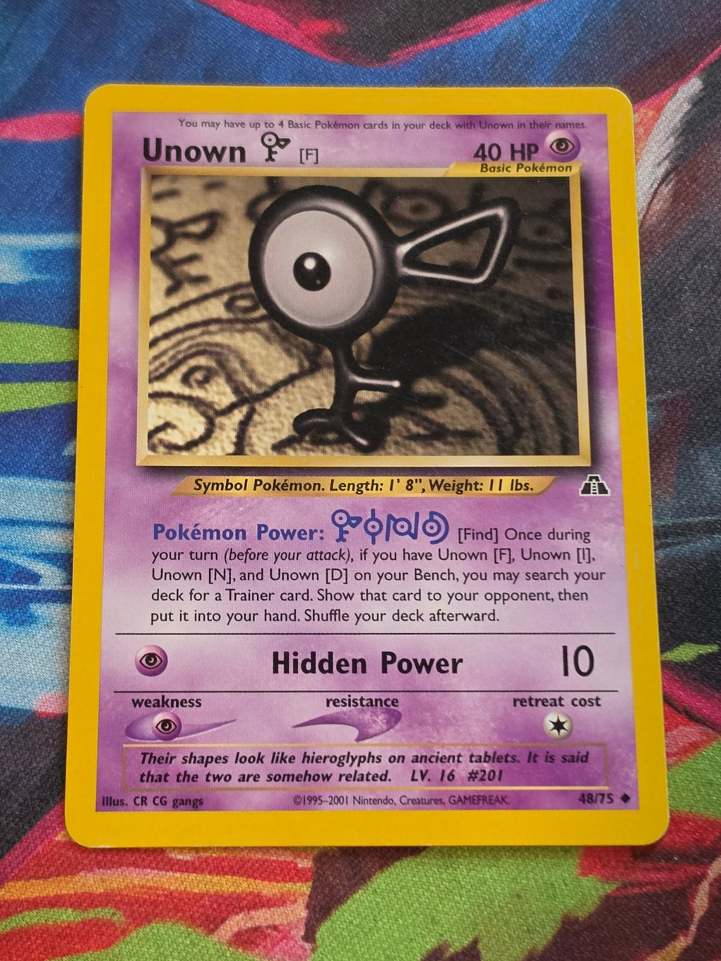 Unown [F] - 48/75 - Neo Discovery - Uncommon - Unlimited - LP Pokemon
