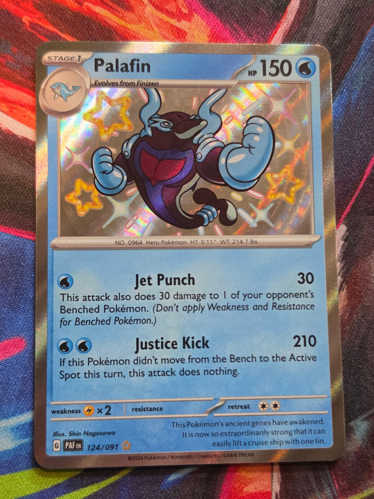 Palafin Shiny Rare Paldean Fates 124/091 NM Pokemon