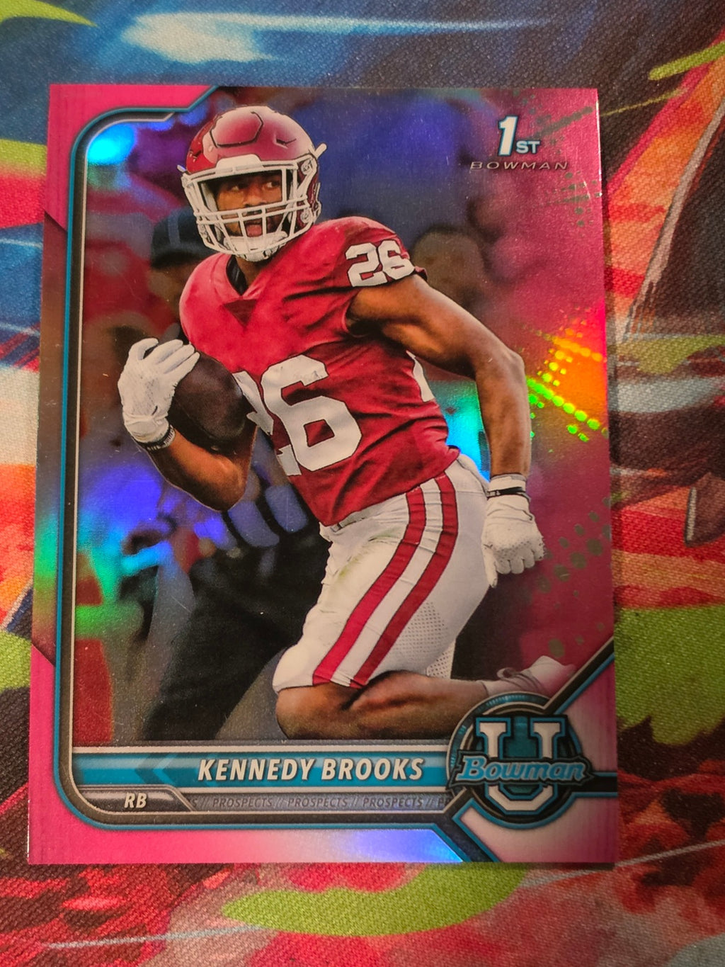 Kennedy Brooks 2021-22 Bowman University - Chrome Prospects Pink Refractor 18 NM Football