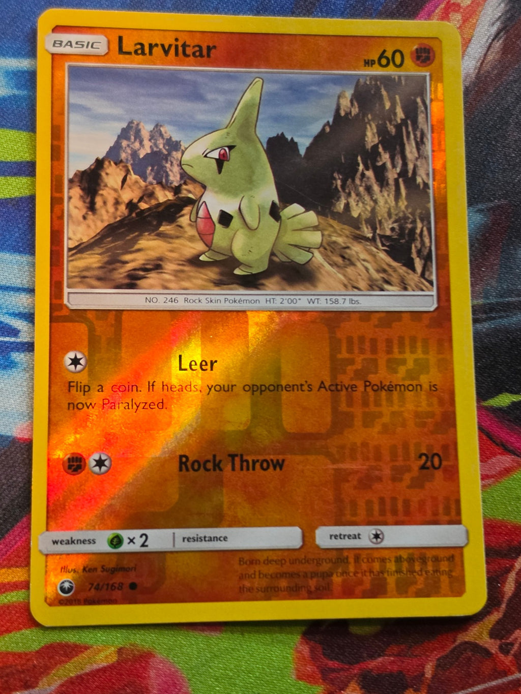 Larvitar - 74/168 - SM - Celestial Storm - Common - Reverse Holo - LP Pokemon