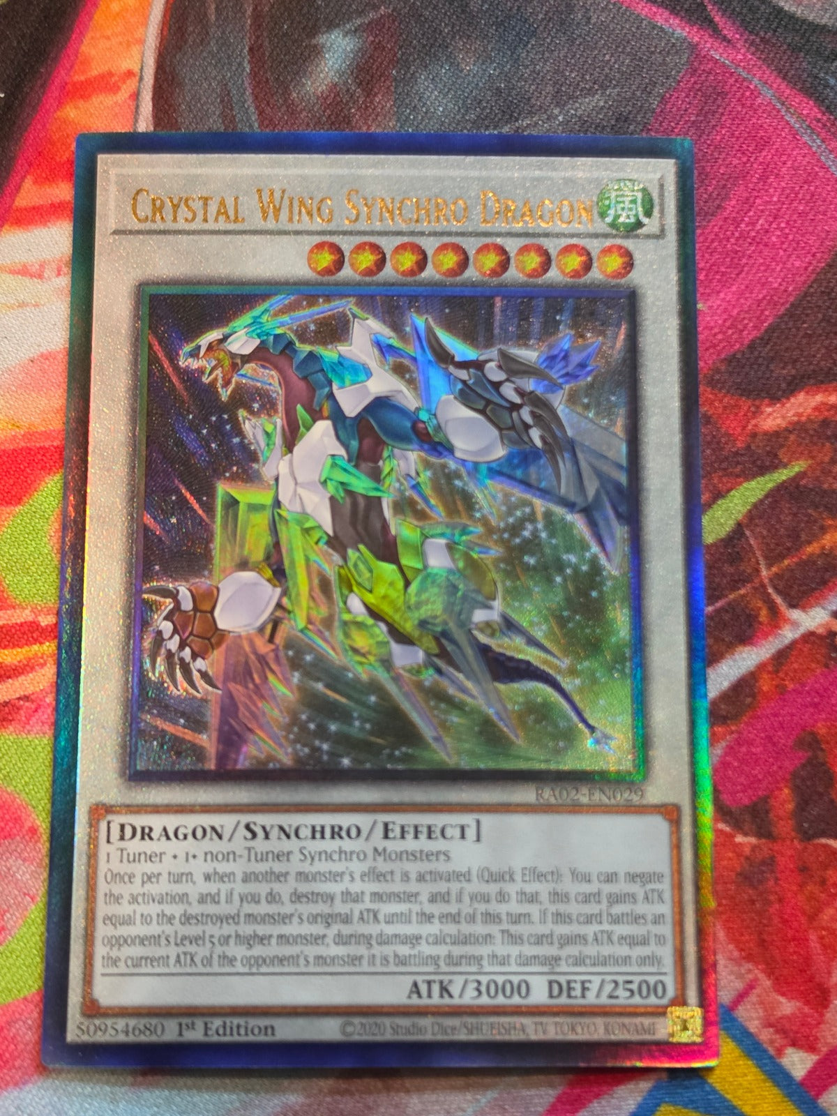 Crystal Wing Synchro Dragon (PCR) Prismatic Collector's Rare 25th Anniversary Rarity Collection II RA02-EN029 NM