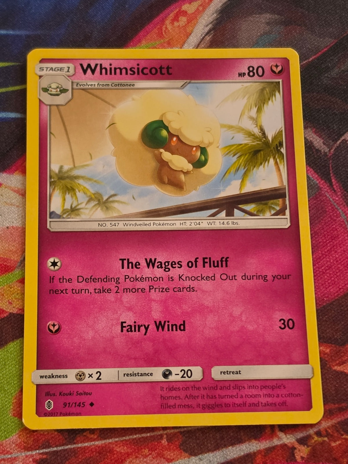 Whimsicott - 91/145 - SM - Guardians Rising - Uncommon - LP - Pokemon