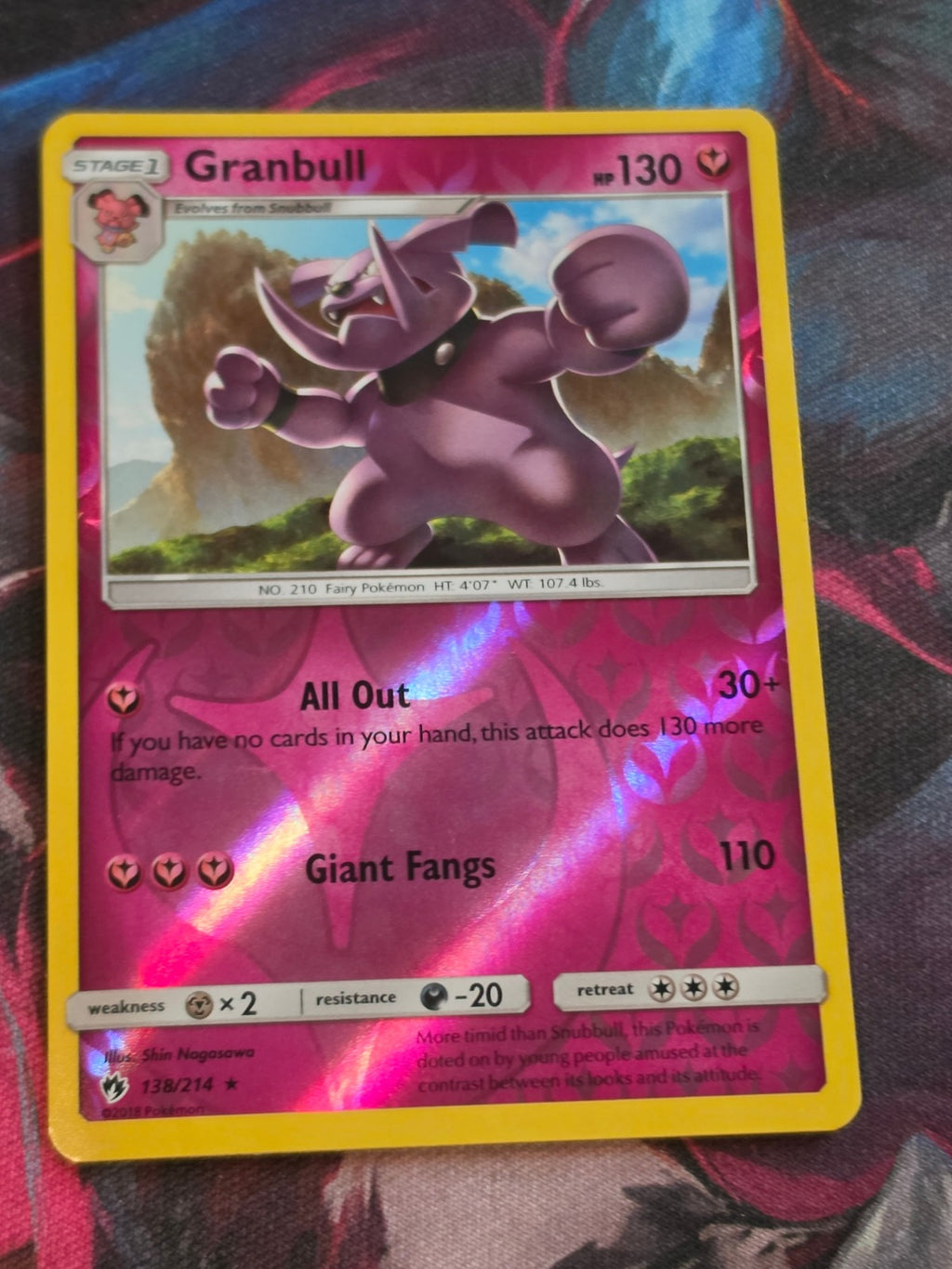 Granbull - 138/214 - SM - Lost Thunder - Rare - Reverse Holo - LP - Pokemon