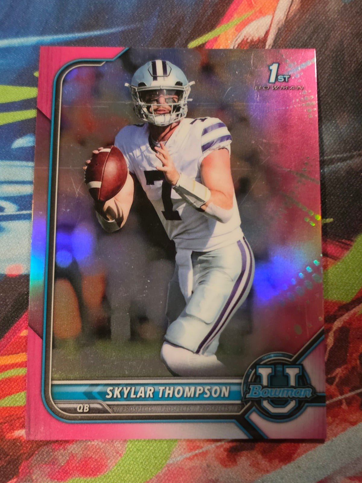 Skylar Thompson 2021-22 Bowman University - Chrome Prospects Pink Refractor 74 NM Football
