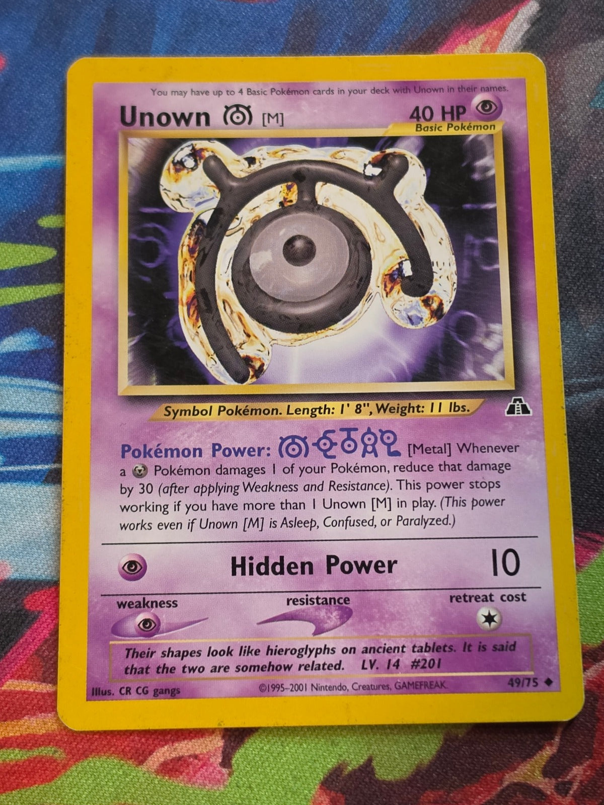 Unown [M] - 49/75 - Neo Discovery - Uncommon - Unlimited - MP Pokemon