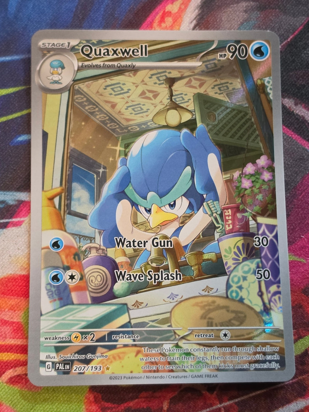 Quaxwell Illustration Rare SV02: Paldea Evolved 207/193 NM Pokemon