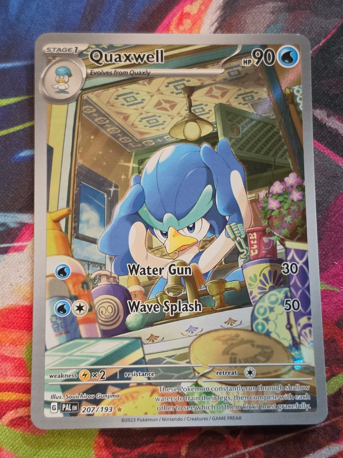 Quaxwell Illustration Rare SV02: Paldea Evolved 207/193 NM Pokemon