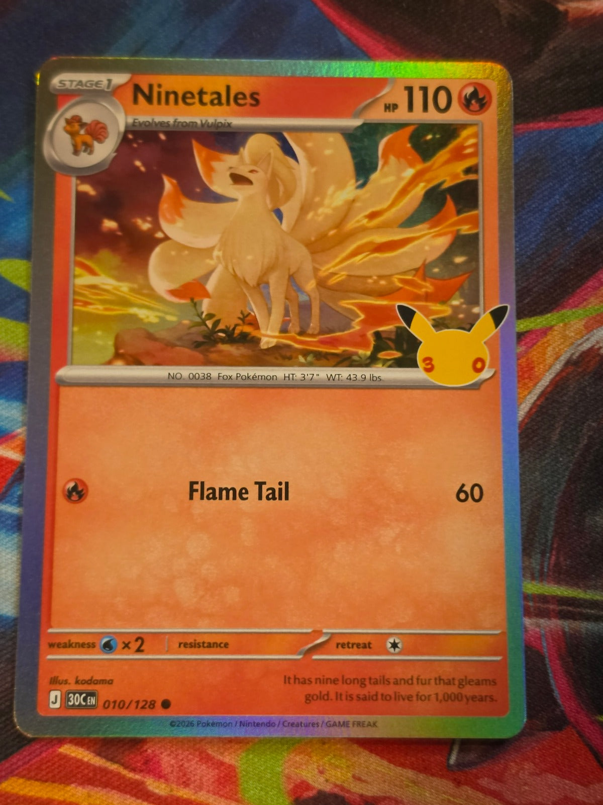 Ninetales Common ME: 30th Celebration 010/128 NM Pokemon